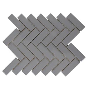 Restore Matte Dove Gray Herringbone 9 in. x 12 in. x 6mm Glazed Ceramic Mosaic Tile (0.60 sq. ft.)