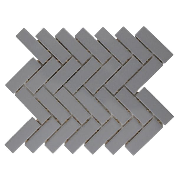 Daltile Restore Matte Dove Gray Herringbone 9 in. x 12 in. x 6mm Glazed Ceramic Mosaic Tile (0.60 sq. ft.)
