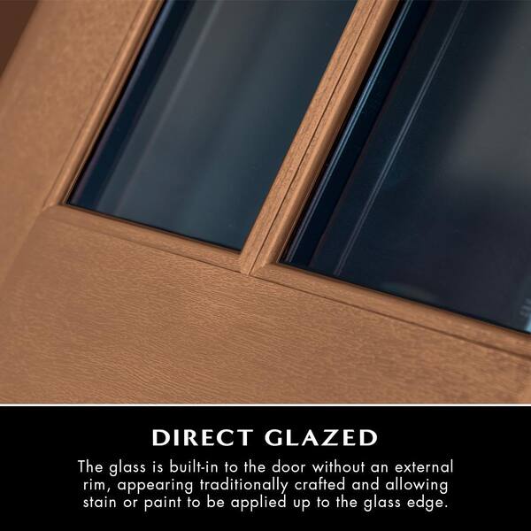 Steves & Sons Regency 64 in. x 80 in. 3/4Lite Georgian Decorative Glass RHOS Hickory Mahogany Fiberglass Prehung Front Door w/12in.SLs