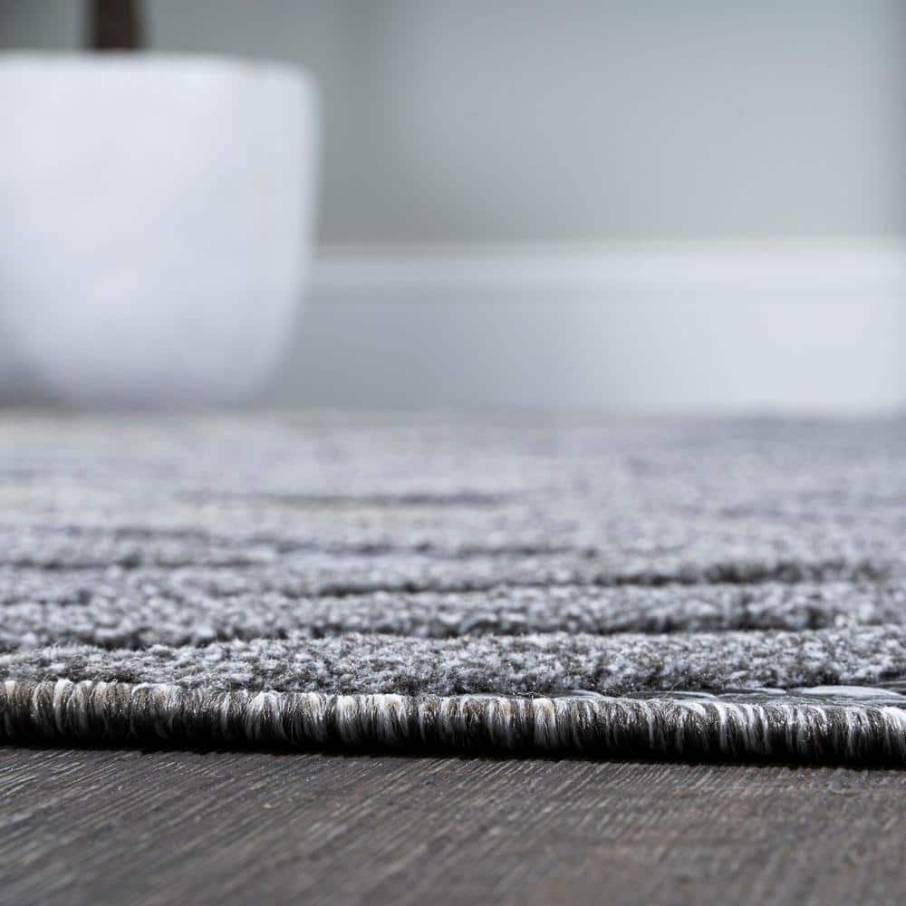 Modern Vintage Moroccan Diamond 8' x 10' Dark Gray Indoor/Outdoor Rug