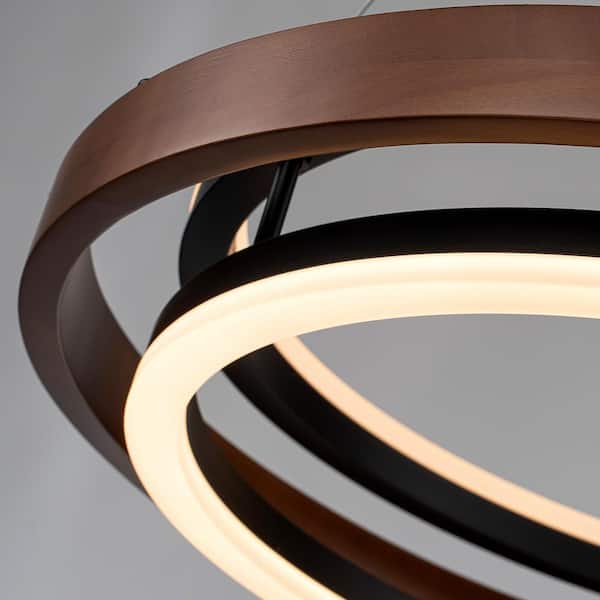 小物 Sii LLHZSY 23.62 in. 2-light Black Ring Dimmable Integrated LED