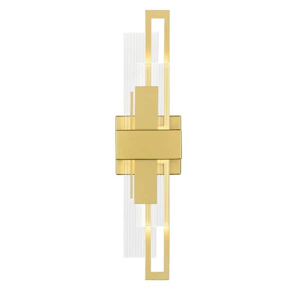 CLAXY 7.09 in. 1 light Gold Modern Wall Sconce with Glass Shade