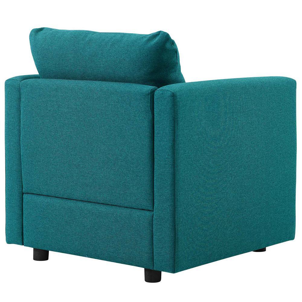 Teal Spot Upholstered Wood Accent Chair with Dense Foam Padding