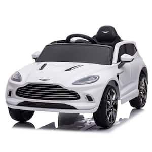 12-Volt Dual-Drive Remote Control Electric Kid Ride On Car Battery Powered Kids Ride-on Car with LED Headlights in White