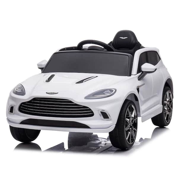 Zeus & Ruta 12-Volt Dual-Drive Remote Control Electric Kid Ride On Car Battery Powered Kids Ride-on Car with LED Headlights in White