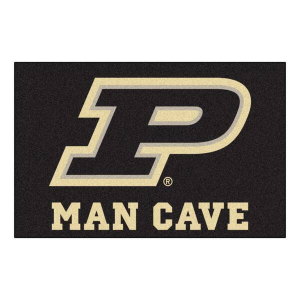 Fanmats Purdue University Black Man Cave 2 Ft X 3 Ft Area Rug 14600 The Home Depot