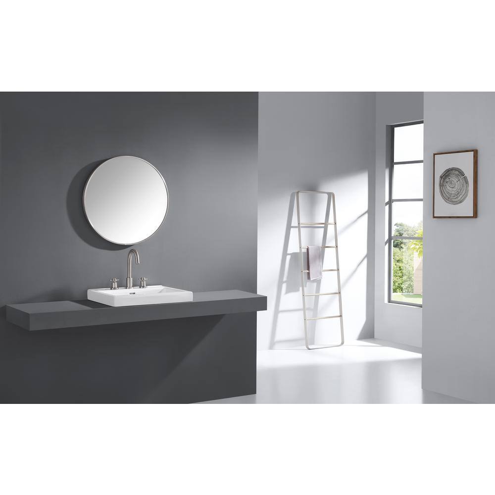 24" Round Silver and Gold Bathroom Vanity Mirror