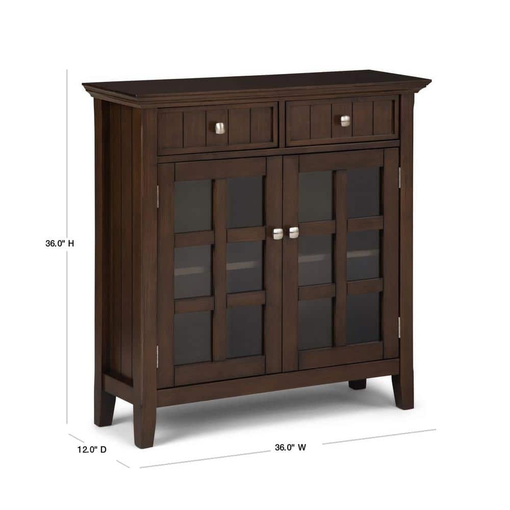 Natural Aged Brown Solid Wood Entryway Storage Cabinet