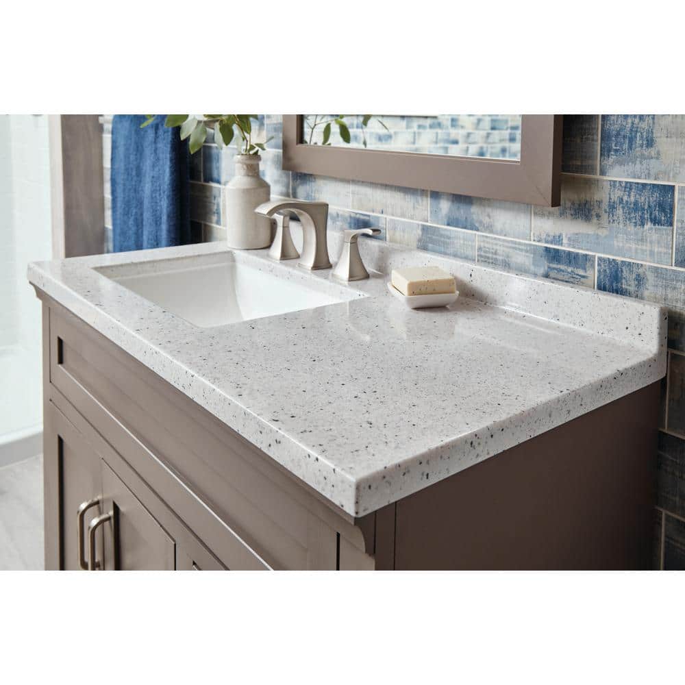 Brushed Nickel 8-Inch Widespread Double Handle Bathroom Faucet