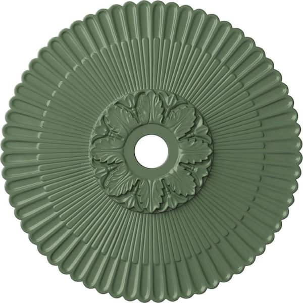 Ekena Millwork 36-1/4" x 1-7/8" Melonie Urethane Ceiling (Fits Canopies up to 6-1/4"), Hand-Painted Athenian Green