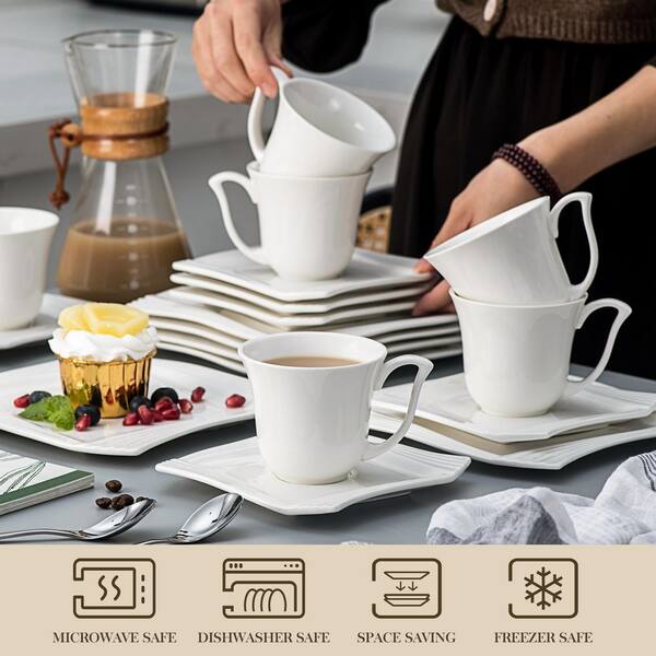 MALACASA Flora 60-Piece White Porcelain Dinnerware Set Plates Cups and  Saucer (Set Service for 12) FLORA-30*2 - The Home Depot