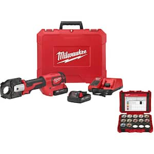 M18 18V Lithium-Ion Cordless FORCE LOGIC 600 MCM Crimper Kit W/(2) 2.0Ah Batteries, Charger, Hard Case & Die Set Kit