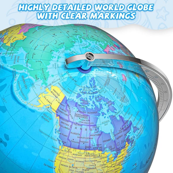 15 in. x 12 in. Illuminated World Globe TG-D804G - The Home Depot