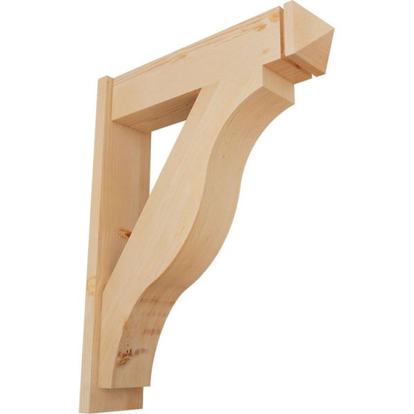 Ekena Millwork 8 in. x 38 in. x 30 in. Douglas Fir Fuston Arts and Crafts Smooth Outlooker