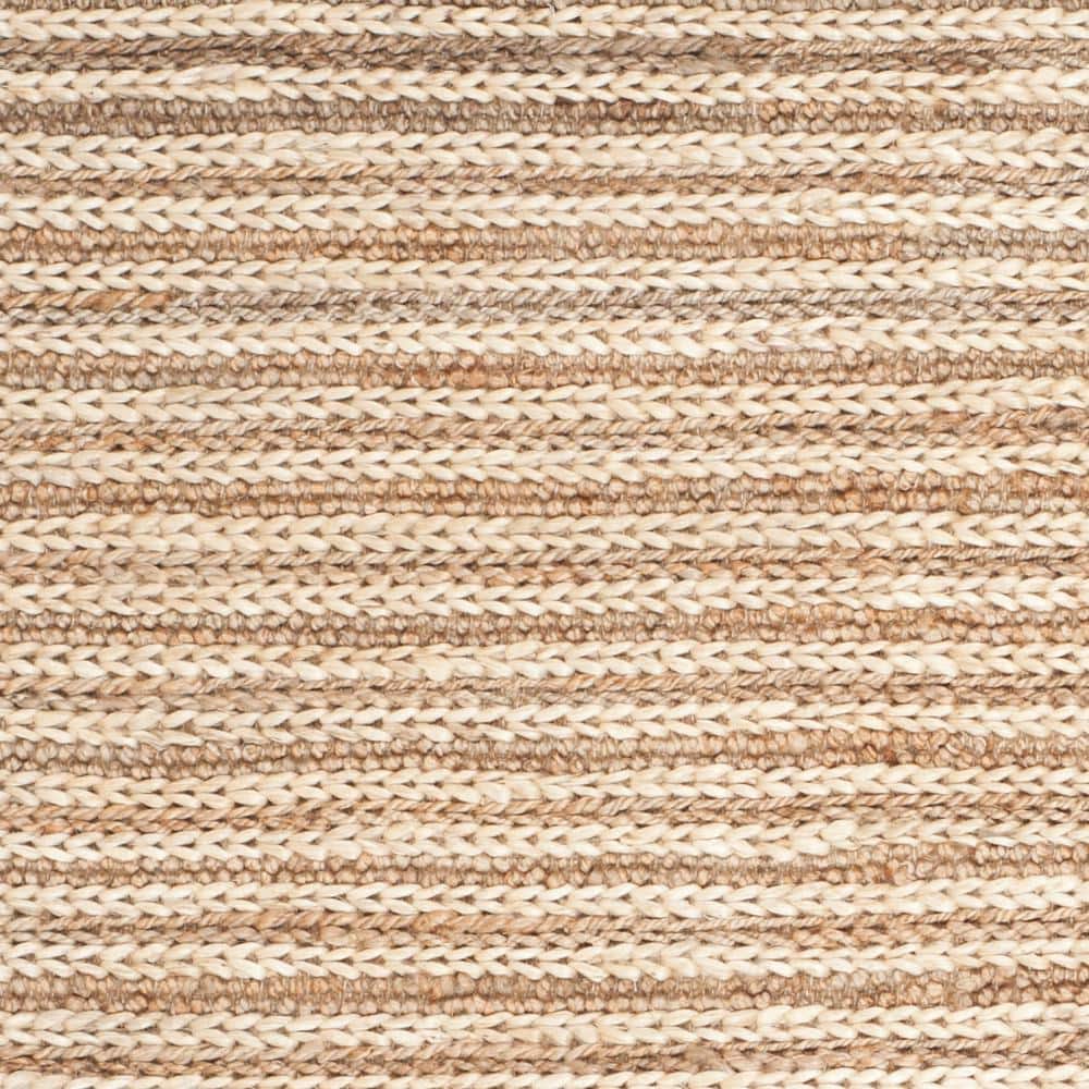 Handmade Natural Fiber Red Stripe Non-slip Area Rug 5' x 8'