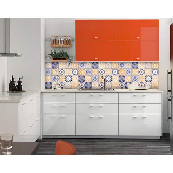 HomeRoots Amelia Yellow 7 in. x 7 in. Vinyl Peel and Stick Tile (8.17 sq. ft./Pack)