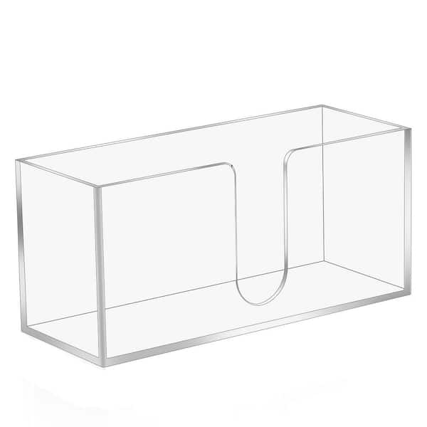 Countertop Mount Clear Acrylic Folded Paper Towel Dispenser Trifold Napkin Holder for Bathroom Kitchen 2 Pack