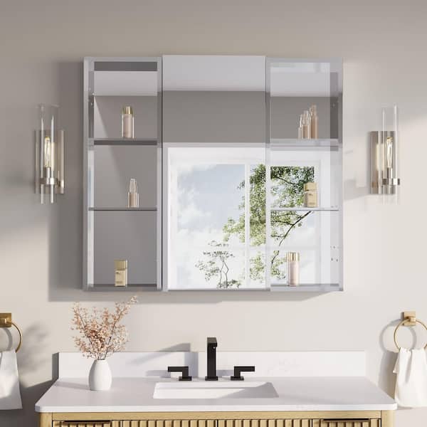ANGELES HOME 40 in. W x 36 in. H Rectangular Combo Recess/Surface