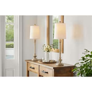 Bluffton 28 in. 1-Light Distressed Grey Buffet Lamps (set of 2)