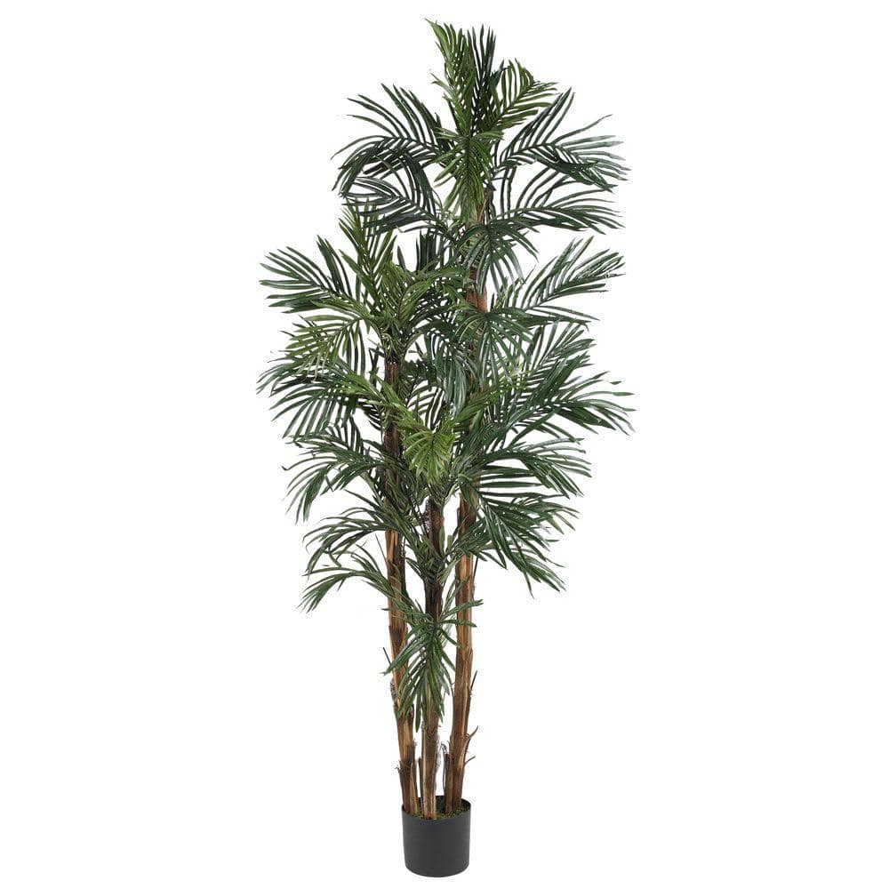 6' Green Silk and Plastic Robellini Palm Outdoor Floor Plant
