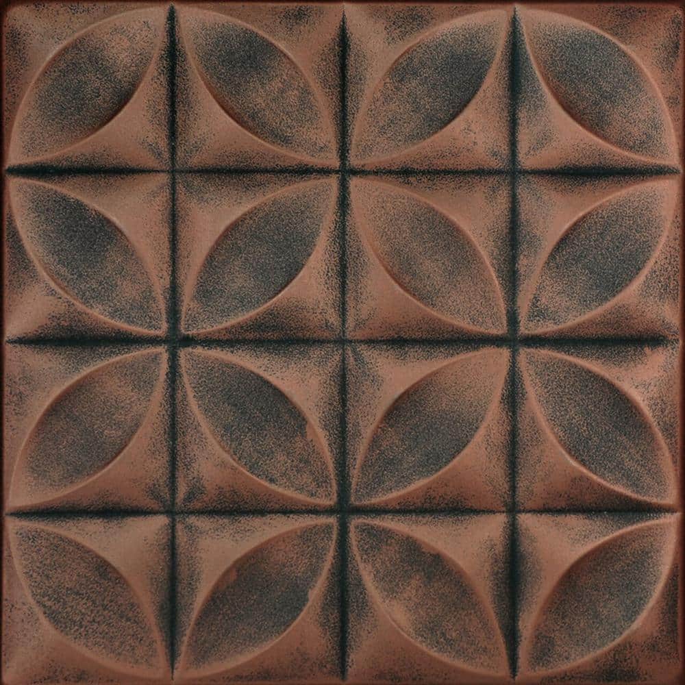 Perceptions Antique Copper Orange 1.6 ft. x 1.6 ft. Decorative Foam Glue Up