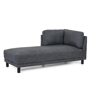 Hoadley Charcoal and Black Upholstered Chaise Lounge
