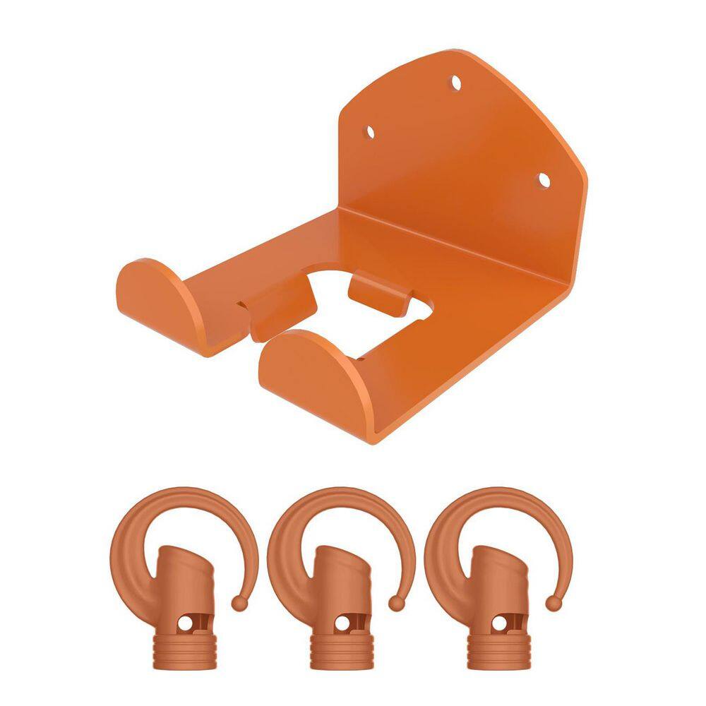 Heavy Duty 3 Pack Garage Storage Hooks w/ 1 Pack Trimmer Rack in Orange Finish Steel Wall Rack w/ Hooks for Garden Tool price history on PriceWatchPro