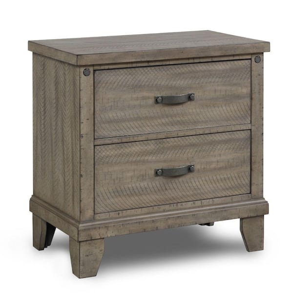 Benjara 17 in. Brown 2-Drawer Wooden Nightstand