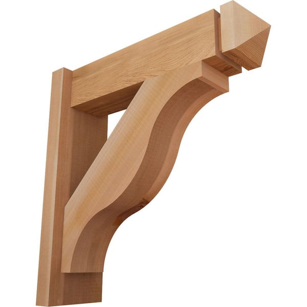 Ekena Millwork 6 in. x 20 in. x 20 in. Western Red Cedar Fuston Arts and Crafts Smooth Outlooker