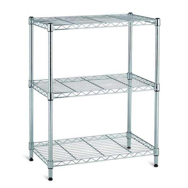 Hdx Black 3 Tier Steel Wire Shelving, Home Depot Chrome Wire Shelving