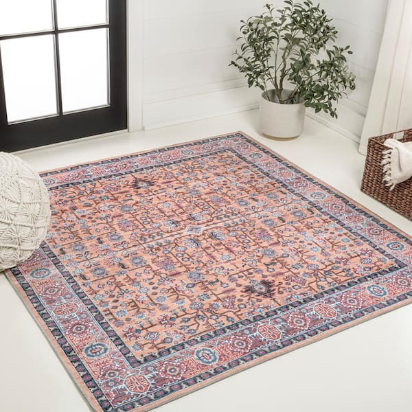 Kemer All-Over Multi 6 ft. Persian Machine-Washable Square Area Rug