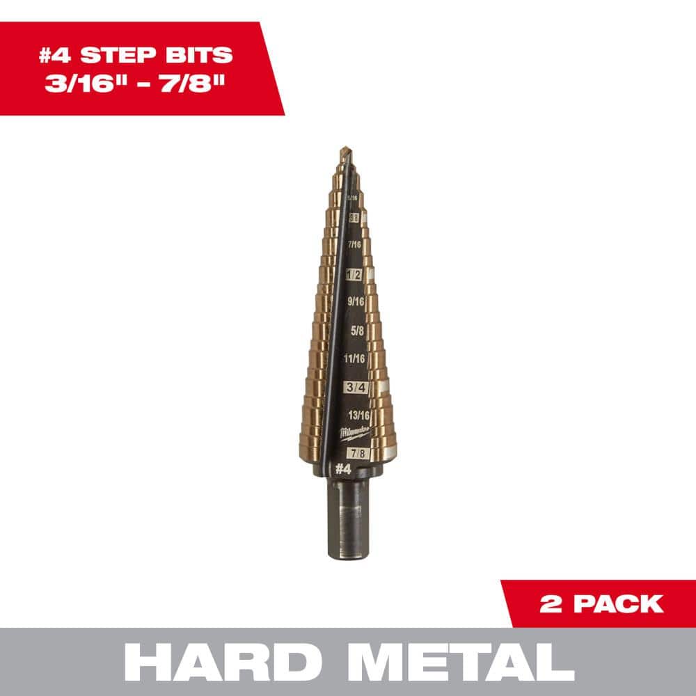 3/16 in. to 7/8 in. #4 Cobalt Step Drill Bit (2-Pack) price history on PriceWatchPro