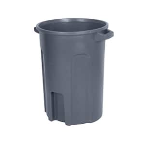 32 Gal. Round Trash Can with Lift Handle Dark Gray Granite Lidless (Lid Sold Separately)