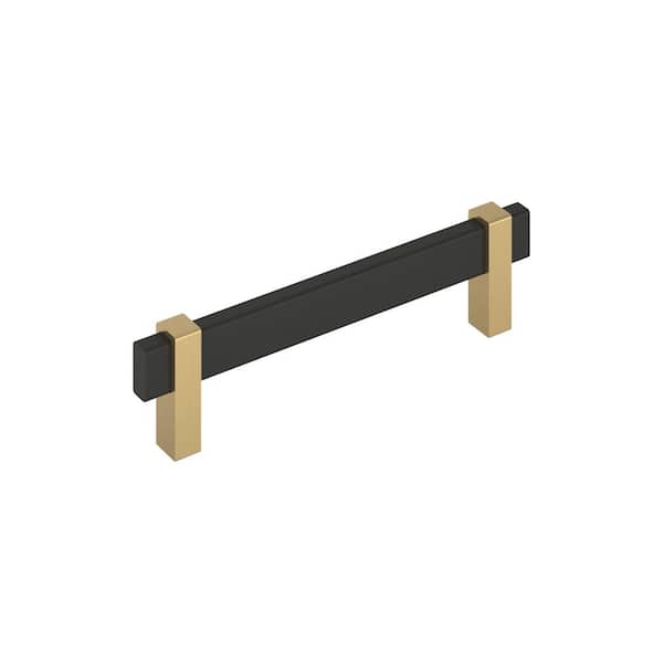 Mulino 5-1/16 in. (128 mm) Center-to-Center Modern Matte Black/Champagne Bronze Bar Cabinet Pull