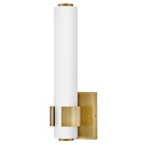 Aiden 20.00-Watt Single Integrated LED Lacquered Brass 4.75 in. Bath Wall Sconce