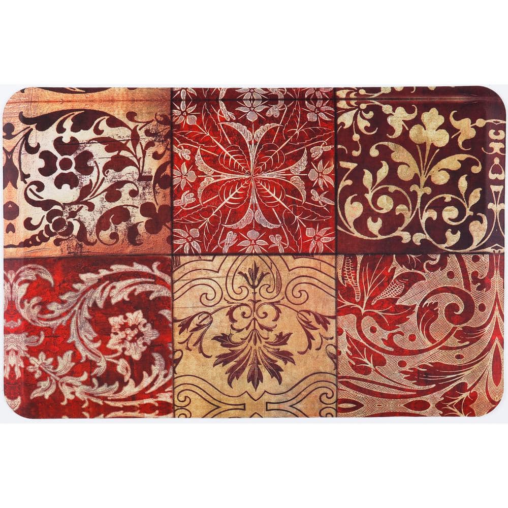 Home Dynamix Designer Chef Red Mosaic, Red And Black Kitchen Rugs