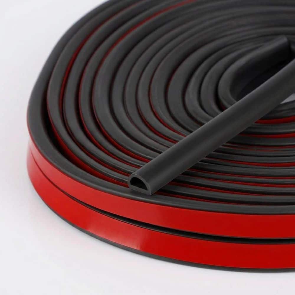 0.37 in. x 240 in. Black Silicone D-Shaped Weatherstrip Self-Adhesive Door Window Cabinet Toolbox Seal Strip price history on PriceWatchPro