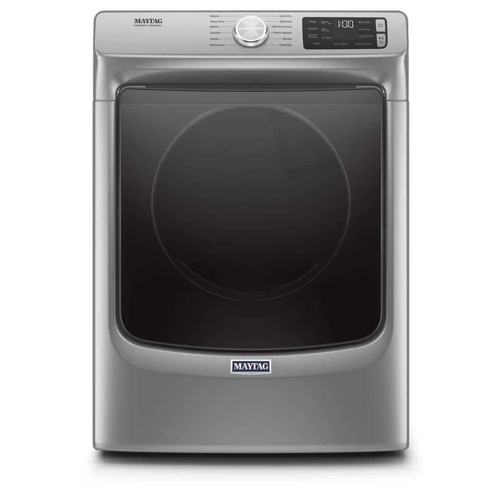 Maytag 7.3 cu. ft. 120 Volt Metallic Slate Stackable Gas Vented Dryer with Steam and Quick Dry Cycle, ENERGY STAR