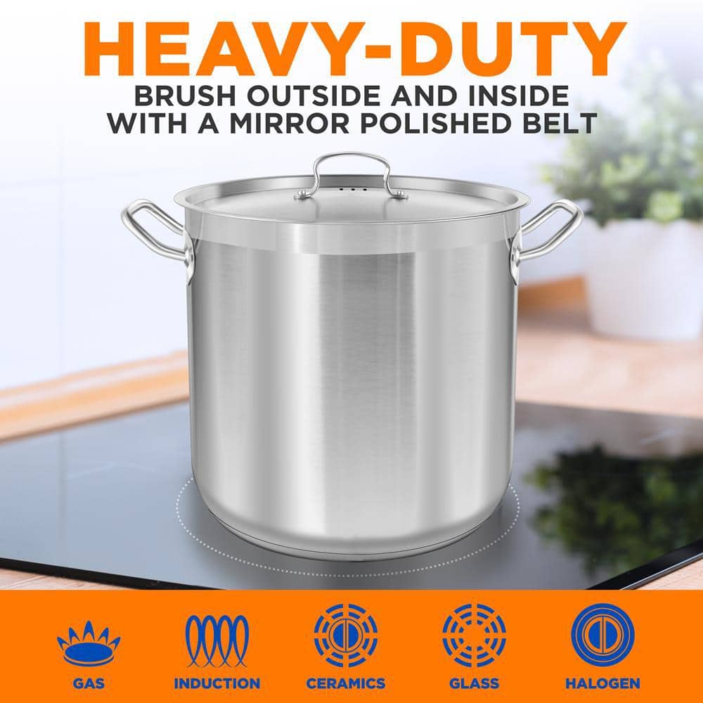 NutriChef 40 Quart Heavy Duty Stainless Steel Stockpot with Lid
