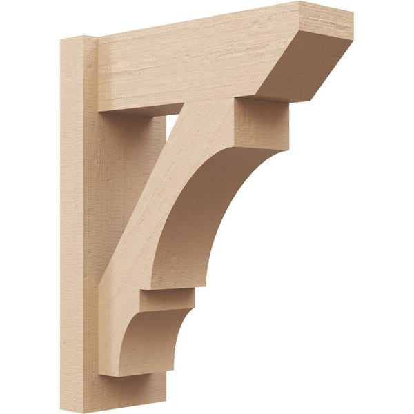 Ekena Millwork 6 in. x 20 in. x 16 in. Balboa Slat Rough Cedar Woodgrain Timberthane Polyurethane Outlooker, Primed Tan