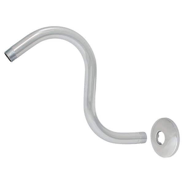 EZ-FLO S Shape Shower Arm and Flange, Chrome