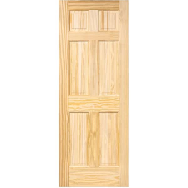 Kimberly Bay 28 in. x 96 in. 6-Panel Pine Unfinished Solid Core Interior Door Slab