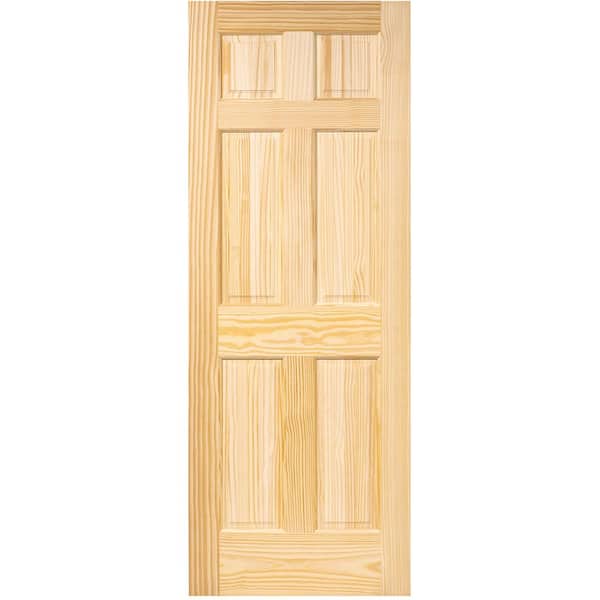 Kimberly Bay 36 in. x 96 in. 6-Panel Pine Unfinished Solid Core Interior Door Slab