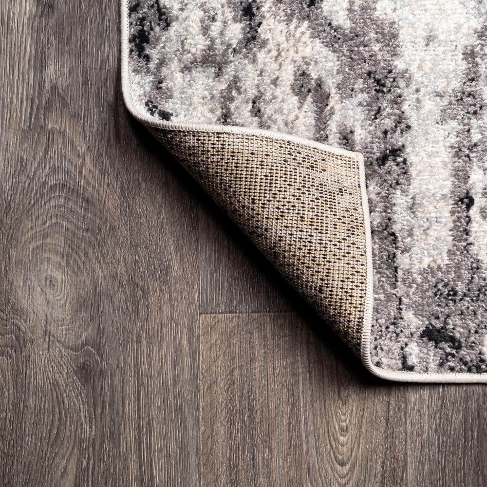 Storm Gray and Cream Abstract 3x5 Area Rug