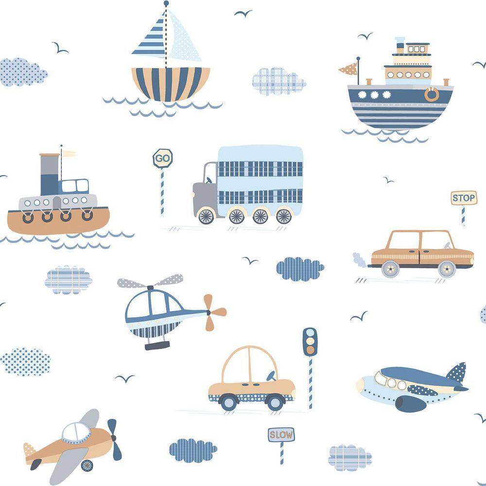 Tiny Tots 2 Collection Brown/Sky Blue/Navy Matte Finish Kids Transportation