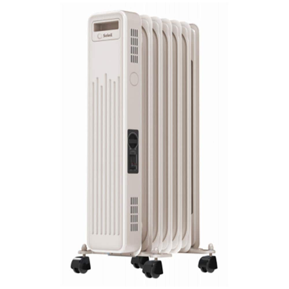 1500-Watt White Indoor Electric Oil Filled Radiator Heater with 3 Heat Sett