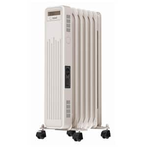 1500-Watt White Indoor Electric Oil Filled Radiator Heater with 3 Heat ...