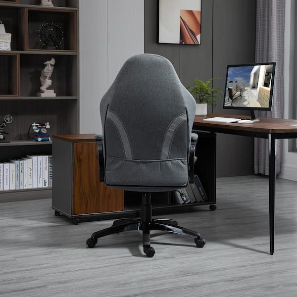 Home Office Chair Leather Computer Desk Chair with Arms for Study or Work  White