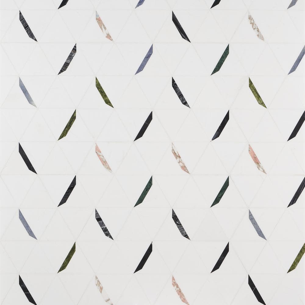 Zandara Thassos Gem 4 in. x 0.39 in. Polished Marble Floor and Wall Mosaic Tile Sample price history on PriceWatchPro