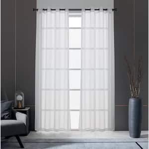 Trinity 108 in.L x 52 in. W Sheer Polyester Curtain in White